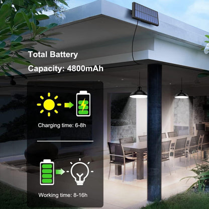 Skorter | IP65 Waterproof Outdoor Solar LED Pendant Light Indoor Lighting, Specification: Double White Light with Remote Control