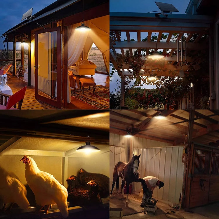 Skorter | IP65 Waterproof Outdoor Solar LED Pendant Light Indoor Lighting, Specification: Double White Light with Remote Control