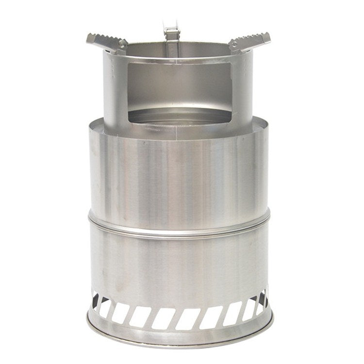 Skorter | Outdoor Portable Round Wood Stove Charcoal Stove Solid Alcohol Stove Thick Stainless Steel Picnic Stove