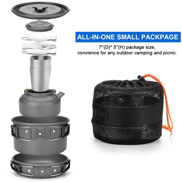 Skorter | Outdoor Supplies Camping Portable Teapot Set Pot Set(Black Handle)