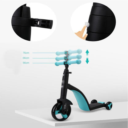 Skorter | nadle FoldableThree-wheeled Three-mode Balance Bicycle Child Scooter(Blue)
