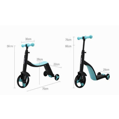Skorter | nadle FoldableThree-wheeled Three-mode Balance Bicycle Child Scooter(Yellow)