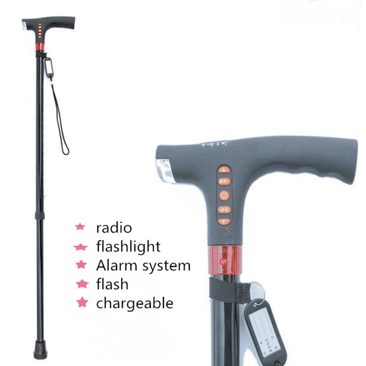 Skorter | Ten-speed Adjustable Cane With Light And Radio Alarm For The Elderly