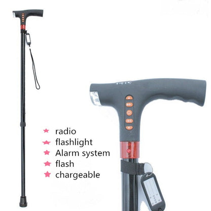 Skorter | Ten-speed Adjustable Cane With Light And Radio Alarm For The Elderly