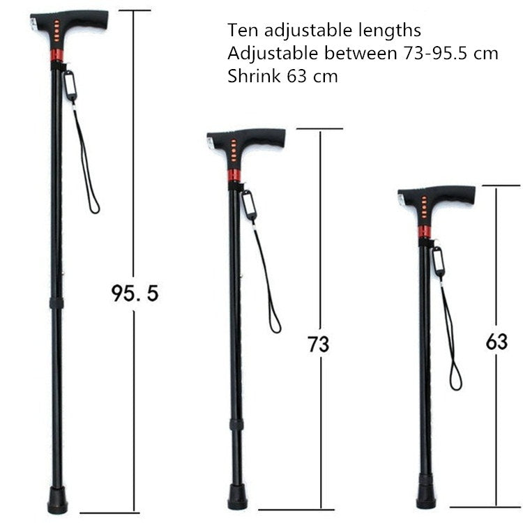 Skorter | Ten-speed Adjustable Cane With Light And Radio Alarm For The Elderly