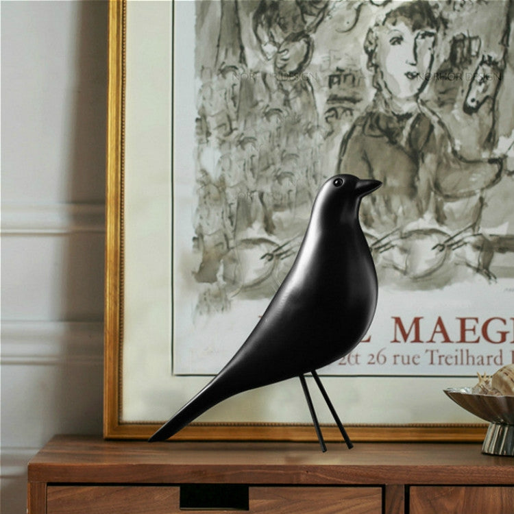 Skorter | Resin Craft Bird Figurine Office Ornaments Home Decoration Accessories (Black)
