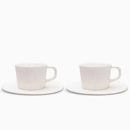Skorter | 2/4/6-piece White Gray Stoneware Coffee Cup Set