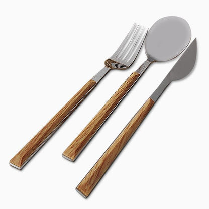 Skorter | 3-piece Stainless Steel Cutlery Set with Wooden Handle