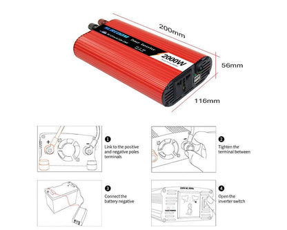 Skorter | Power Inverter DC 12V to 230V AC Converter with Universal Socket AC Outlets