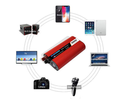 Skorter | Power Inverter DC 12V to 230V AC Converter with Universal Socket AC Outlets