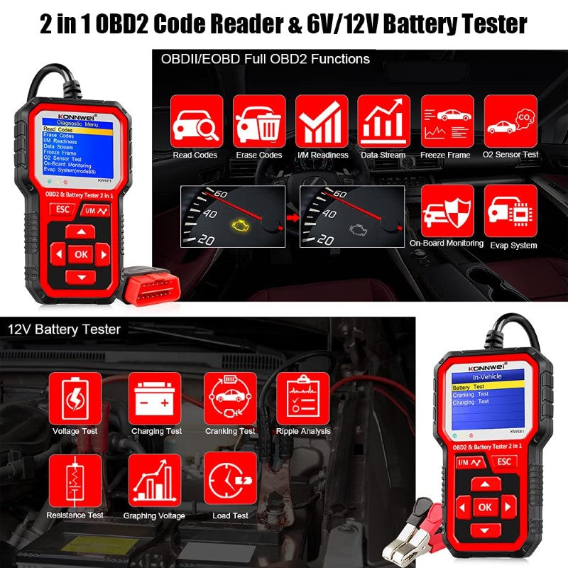 Skorter | KW681 OBD2 Scanner 6V 12V