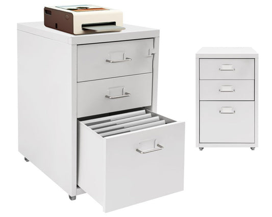 Skorter | 3-Tier Vertical Mobile File Cabinet
