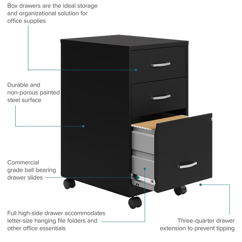 Skorter | 3-Tier Mobile File Cabinet