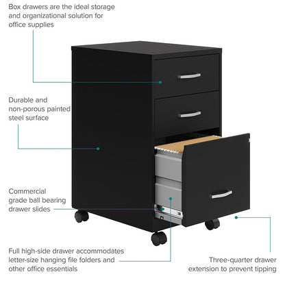 Skorter | 3-Tier Mobile File Cabinet
