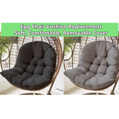 Skorter | Comfort Cushion for Garden and Swing Chair – Dark Grey – 80x120 cm – For Indoor & Outdoor