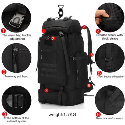 Skorter | Pack Backpack Bag 100L Waterproof Tactical Military Hiking Camping BAG