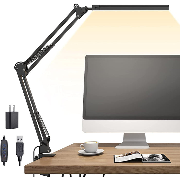 Skorter | LED Desk Lamp - Adjustable Desk Lamp with Clamp and Memory Function
