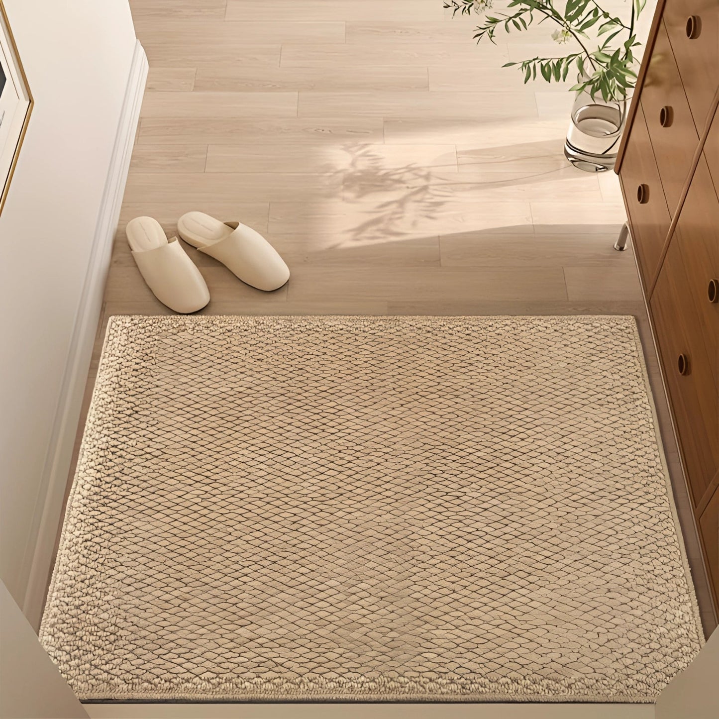 Skorter | Eco-friendly beige indoor doormat - Large, non-slip & washable
