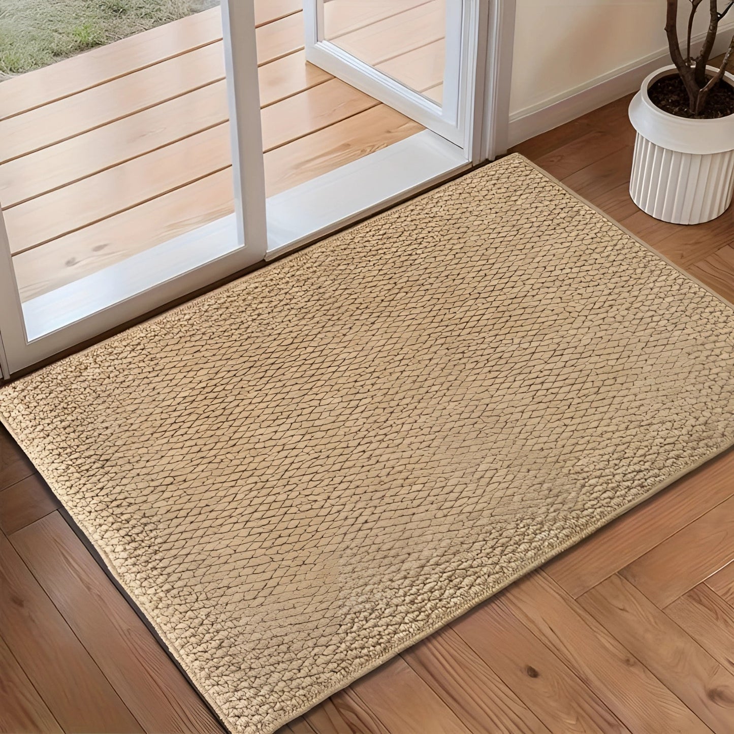 Skorter | Eco-friendly beige indoor doormat - Large, non-slip & washable