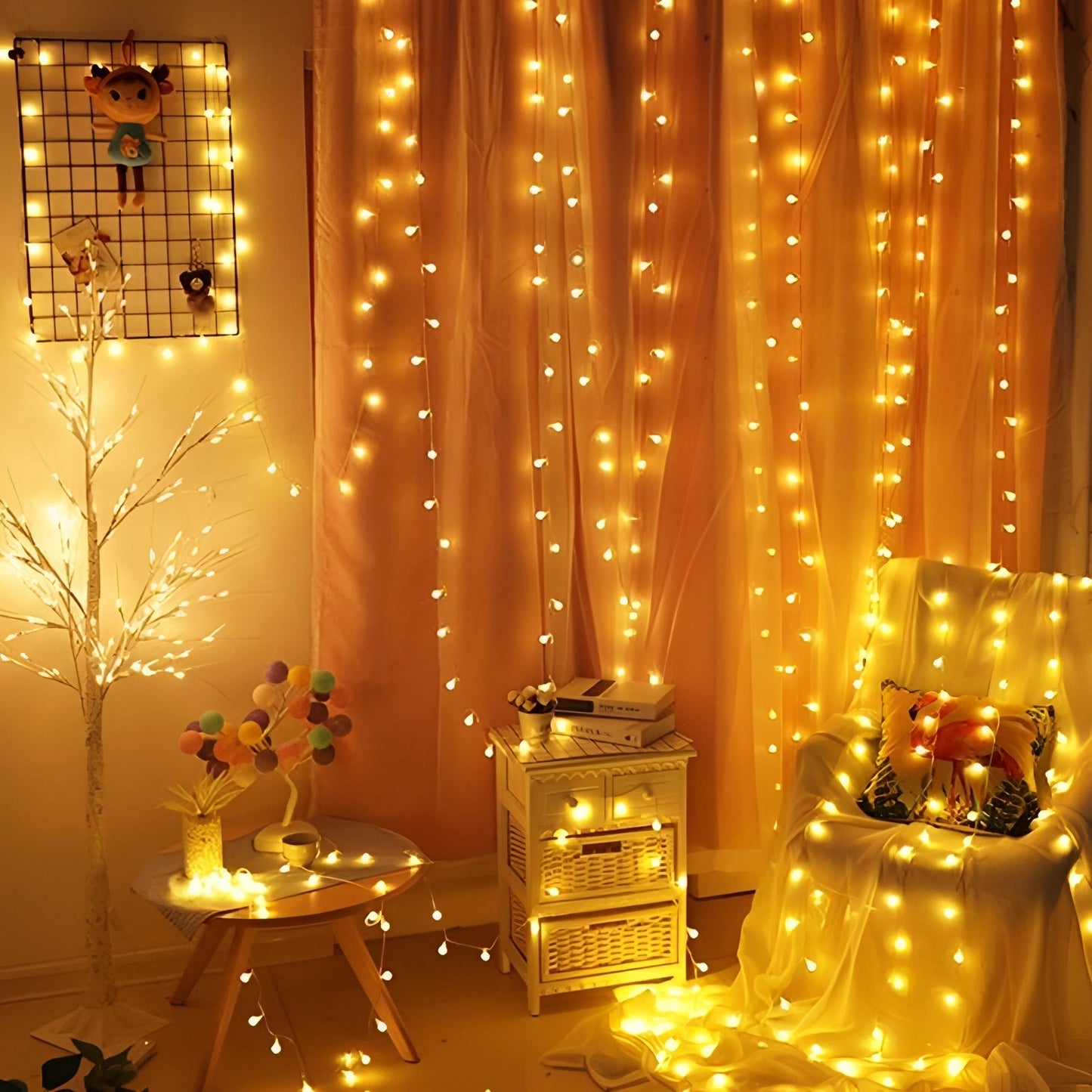 Skorter | Warm White Battery LED String Lights - Cozy Indoor Bedroom Decoration