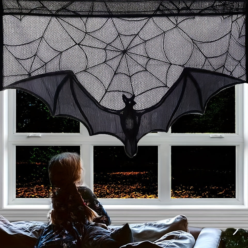 Skorter | Black Lace Table Runner – Halloween Decoration for Spooky Tables