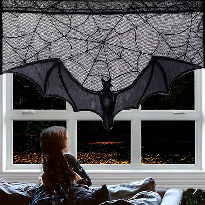 Skorter | Black Lace Table Runner – Halloween Decoration for Spooky Tables