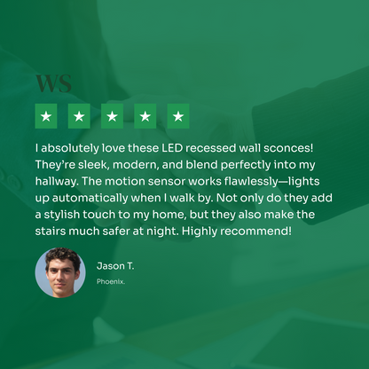 Skorter | LED Recessed Wall Sconces | Motion Sensor. Energy-Efficient & Ideal for Hallways. Living Rooms. and Bedrooms