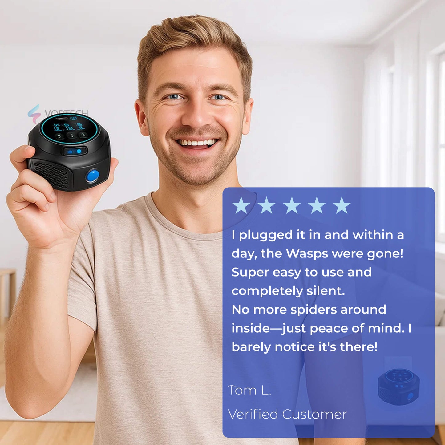 Skorter | Ultrasonic Wasp & Hornet Repellent Plug-In | Chemical-Free. Silent Protection for Home. Pool & Patio (Covers 3200 sq. ft.)