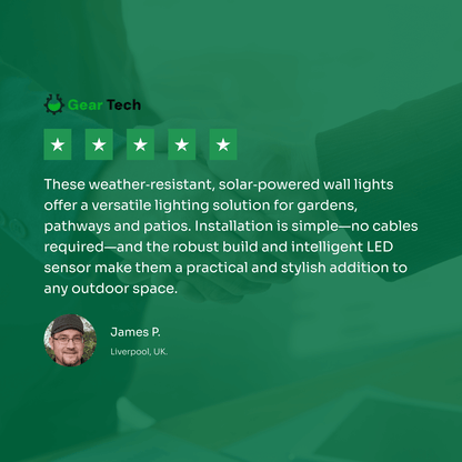 Skorter | Wireless LED Solar Wall Lights - Outdoor Garden Lighting for Pathways & Patios, Energy-Efficient & Weather-Resistant