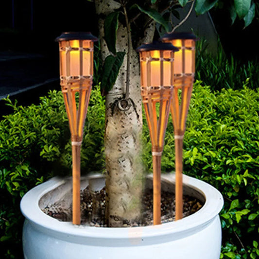 Skorter | SolarGlow - Bamboo Solar Garden Torch – Weatherproof LED Lighting for Garden & Terrace