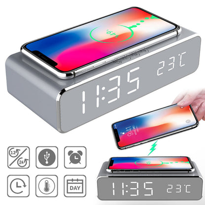 Skorter | TimeCharge – LED Alarm Clock with Built-In Wireless Charging Pad