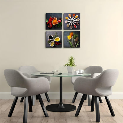 Skorter Decorative Spice Printed Canvas 4 pieces