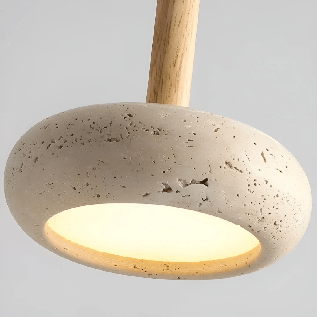 Skorter | LED Retro Ceiling Light made of Stone & Wood