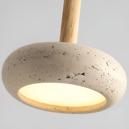 Skorter | LED Retro Ceiling Light made of Stone & Wood