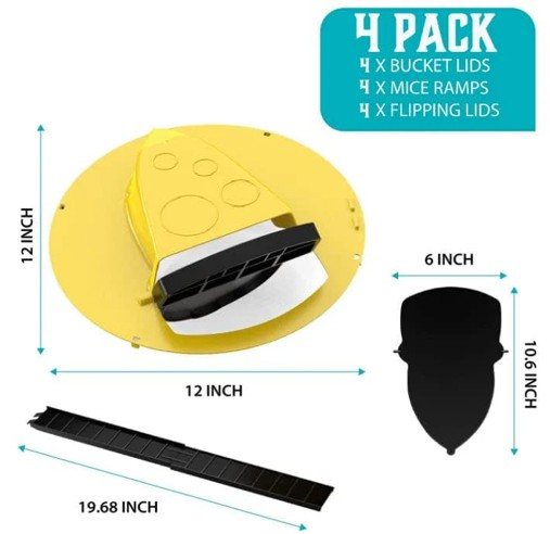 Skorter | 4-Pack Bucket Lid Mouse Trap