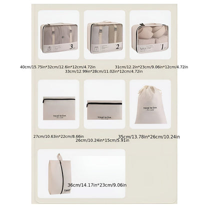 Skorter | 7-Piece Travel Packing Cube Set – Lightweight Compression Travel Organiser Bags for Suitcase & Luggage