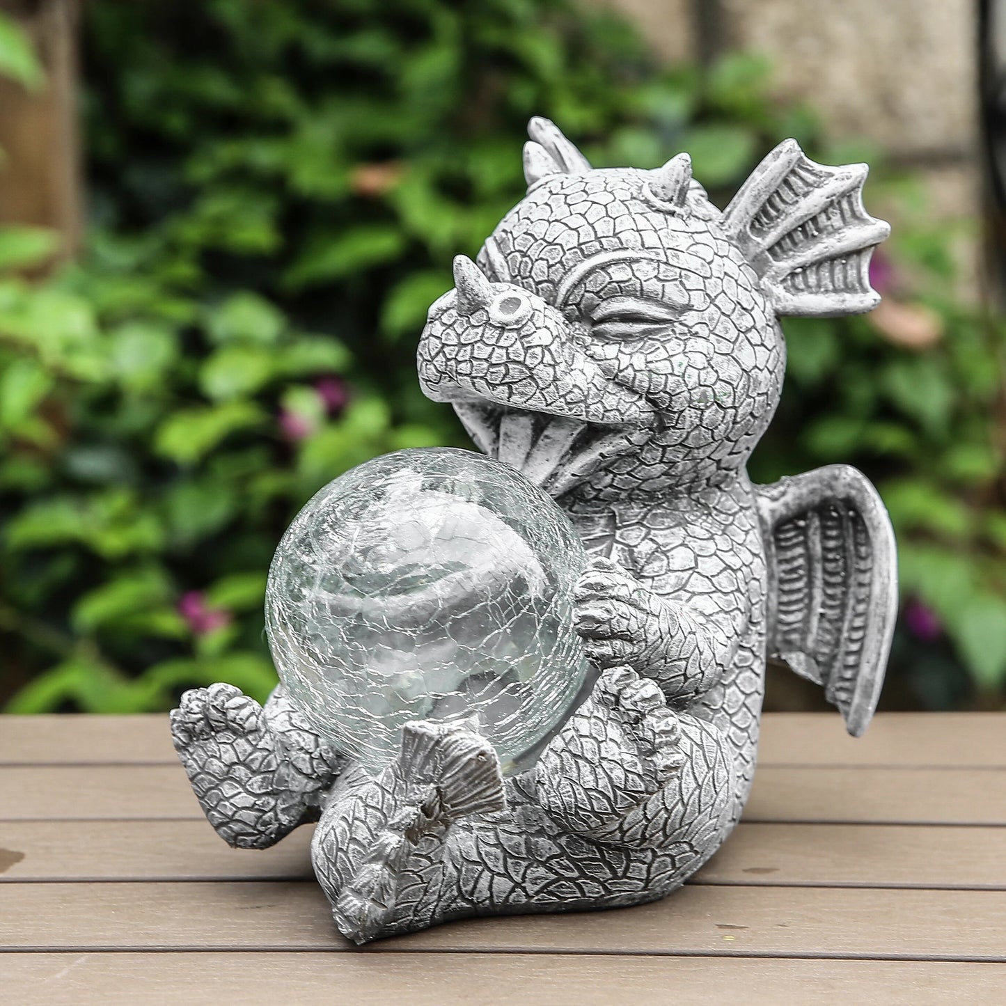 Skorter | Garden Statue - Draconis - Solar Lighting - Resin Dragon Statue Lamp