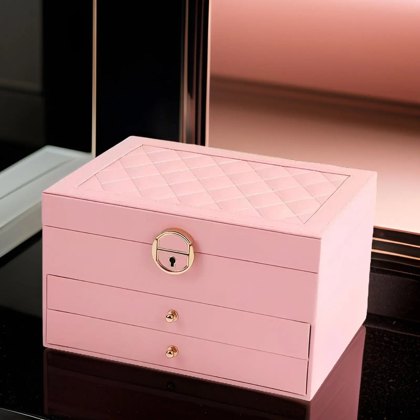 Skorter | EleganceBox – Luxury Multi-Layer Jewellery Organiser in Premium PU Leather