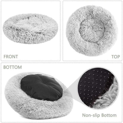 Skorter | PawNest Calming Donut Cat Bed | Round Plush Nest | Stress-Reducing & Cozy | Perfect for Cats & Small Dogs