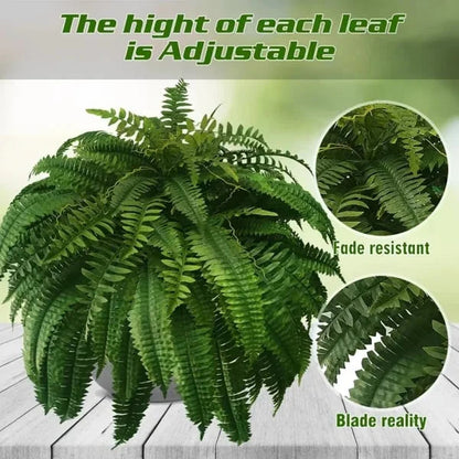 Skorter | EverGreen Boston Fern – Artificial Plant with UV Protection and Weather Resistant Design