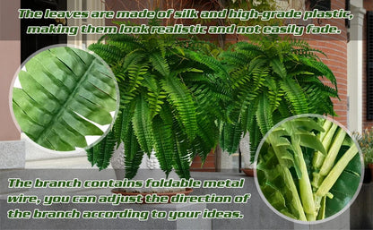 Skorter | EverGreen Boston Fern – Artificial Plant with UV Protection and Weather Resistant Design