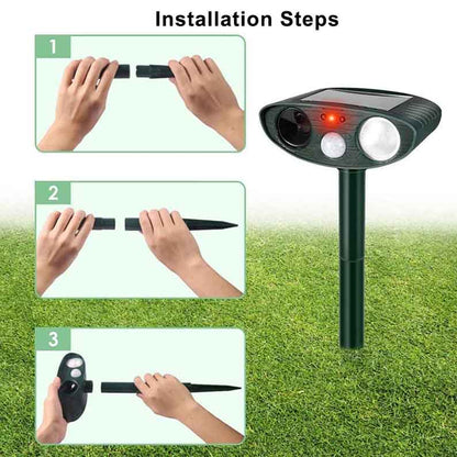 Skorter | Solar Powered Ultrasonic Rabbit Repeller with Flashing Light – Effective Pest Control for Gardens and Yards