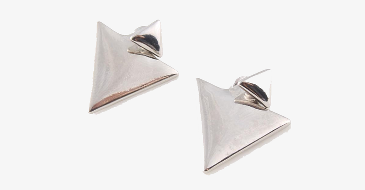 Skorter | Double triangle stud earrings - Fashionable multicolor set of two