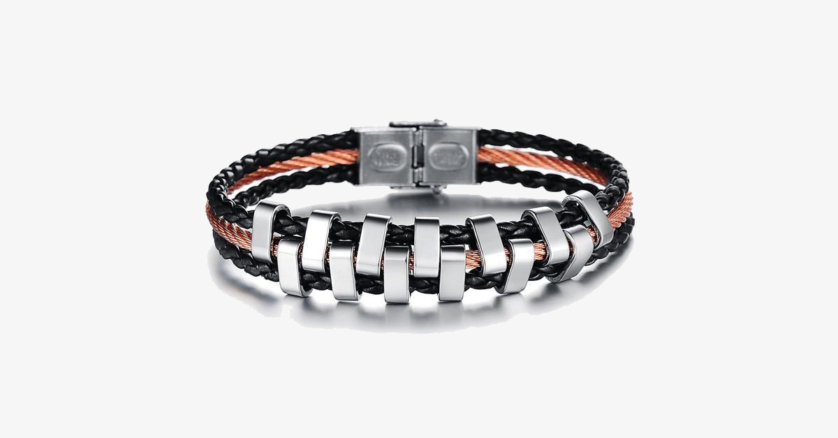 Skorter | Rough Tracks Stainless Steel Men's Bracelet