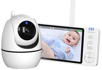 Skorter | 5-Inch HD Video Baby Monitor with Camera, PTZ Zoom and Night Vision