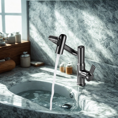 Skorter | FLOWAXIS – 360° Swiveling Kitchen Faucet with Adjustable Height & Temperature Display