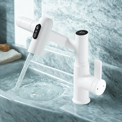 Skorter | FLOWAXIS – 360° Swiveling Kitchen Faucet with Adjustable Height & Temperature Display