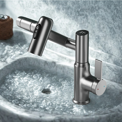 Skorter | FLOWAXIS – 360° Swiveling Kitchen Faucet with Adjustable Height & Temperature Display
