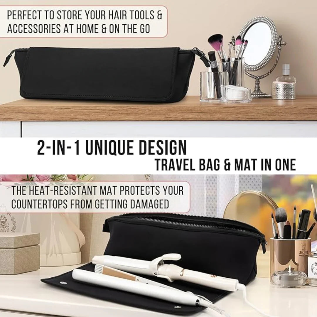 Skorter | 2-in-1 hair tool travel bag & heat-resistant mat