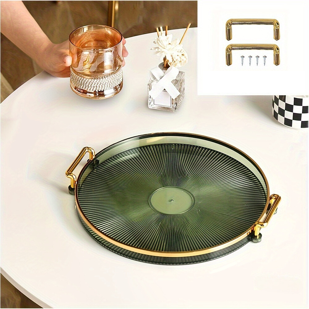 Skorter | AcrylicTray - Acrylic serving bowl with gold handle | For dessert and snacks